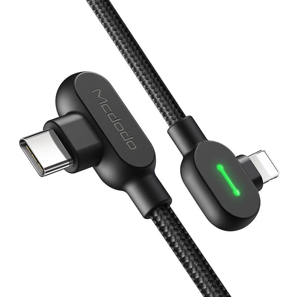 McDodo CA-7370 90° USB-C til Lightning, PD, 3A, 1.2m, svart