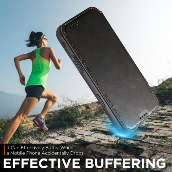 iPhone 17 Cover - læder med magnetisk MagSafe Sort