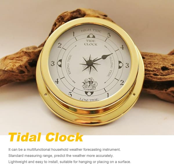 Tidvattenklocka, 115 mm Koppar Marin Tidvattenklocka Väderprognos En Del