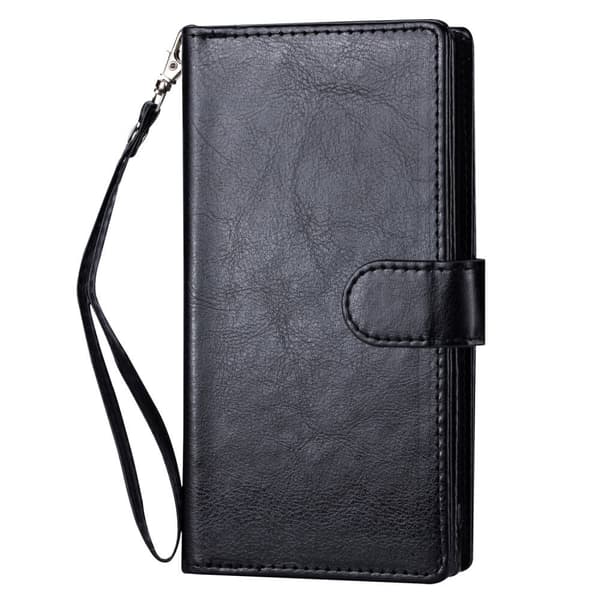 2-i-1 iPhone 13 Pro Max Pung Etui 9 Kortpladser - Sort Sort