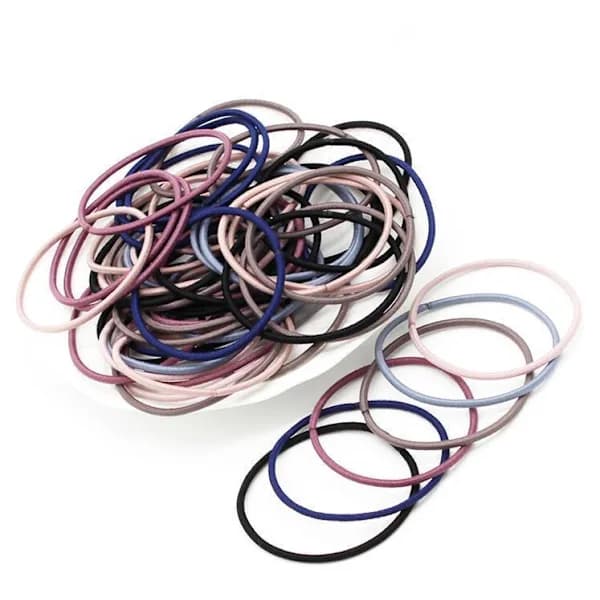 100 stk. Hårelastikker, hårbånd, hårbånd Multicolor multicolor