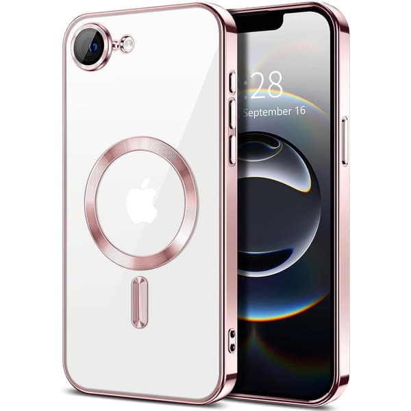 iPhone 16e-deksel - Metallmateriale, magnetisk design, slankt og lett - Rose Pink