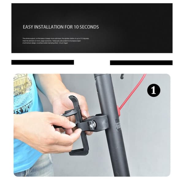 Flaskeholder til Xiaomi Mi M365 og andre løbehjul Sort