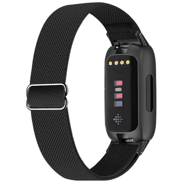 Fitbit Inspire 3 Elastisk Nylonarmbånd Svart Svart