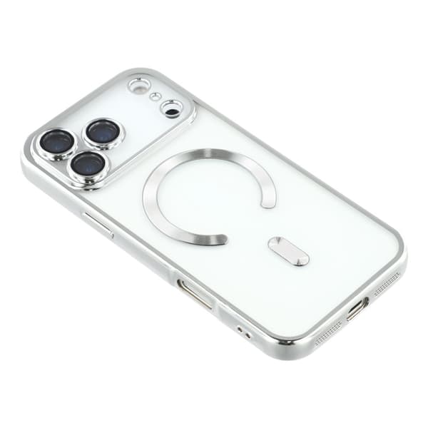 iPhone 17 Pro-deksel MagSafe galvanisert TPU sølv