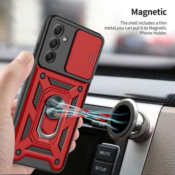 Skyddsfodral - BOOLING - för Samsung Galaxy A17 5G/4G - Stötsäkert - Rött - 2 glas ingår Rött