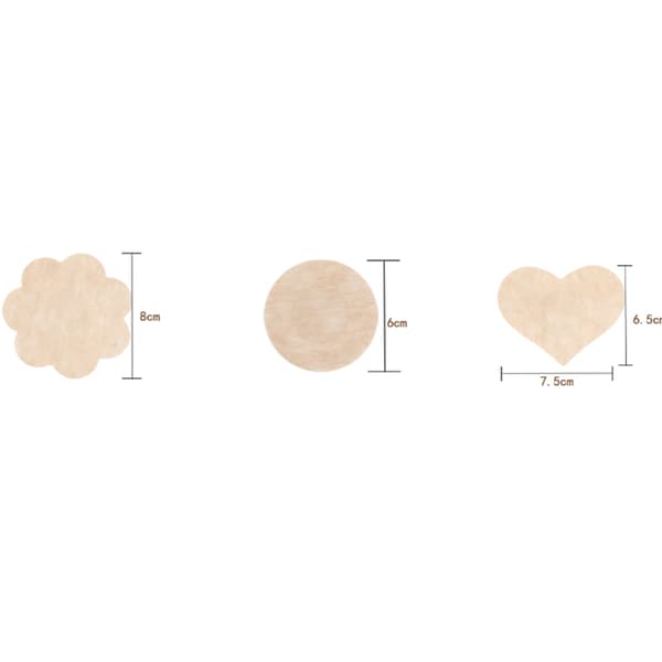 Selvklebende elegante brystvortedekkere 5 par beige runde