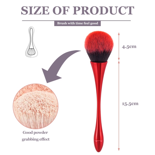 Super Large Mineral Powder Brush, Kabuki Makeup Brush, Soft Fluffy Foundation Brus, Red