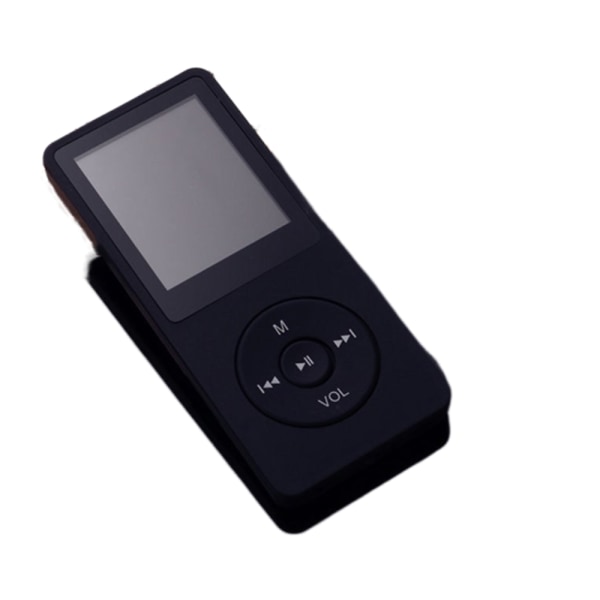 MP3-spelare, 8 GB förlustfri MP3 med 1,8-tums skärm, 60 timmars bärbar musikspelare med hörlurar, FM-radio, bilder, inspelningar, e-bok, svart