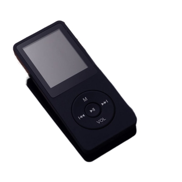 MP3-spelare, 8GB förlustfri MP3 med 1,8 tums skärm, 60 timmars bärbar musikspelare med hörlurar, FM-radio, bilder, inspelningar, e-bok, svart