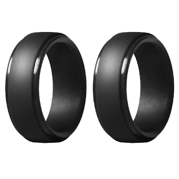 2x 8mm Män Silikonringar Kvinnor Gummi Vigselring Spo
