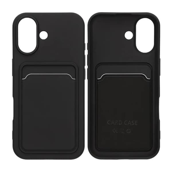 Silikone telefoncover med SIM-kortplads til iPhone 17 - Sort