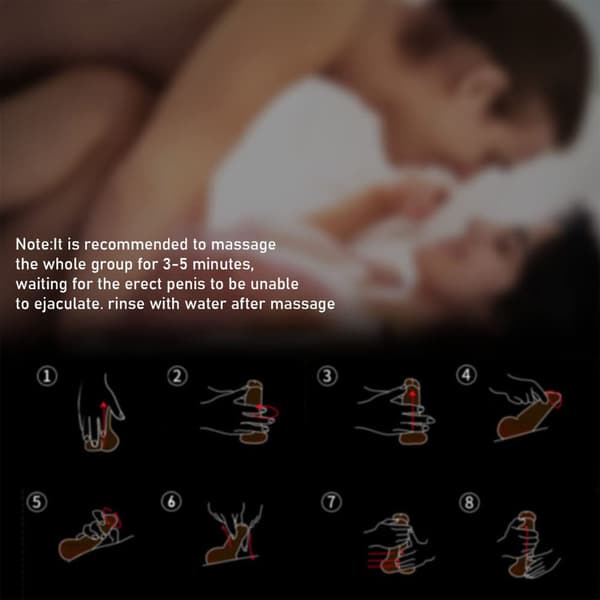 Forstørret olie til mænds intime massage (10 ml) til voksne.