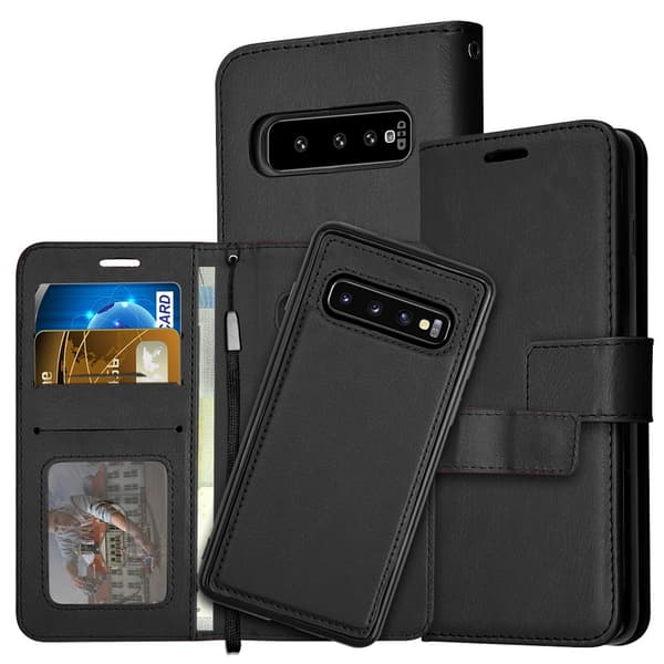 Samsung S10e - Etui / Magnetisk Cover 2 i 1 - Vælg farve! Sort Sort
