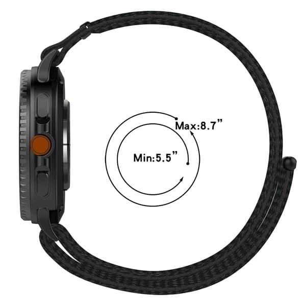 Komfortabel vævet rem til Samsung Galaxy Watch8/Classic Sort Sort