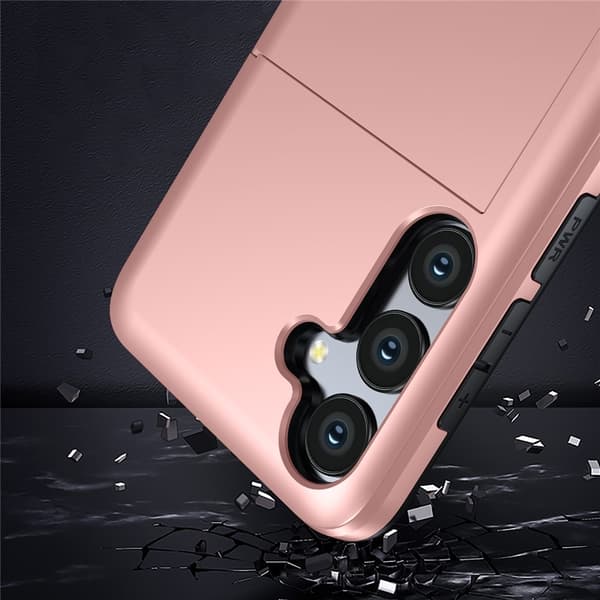 Samsung S25 FE Armor -korttipidikekotelo - ruusukulta