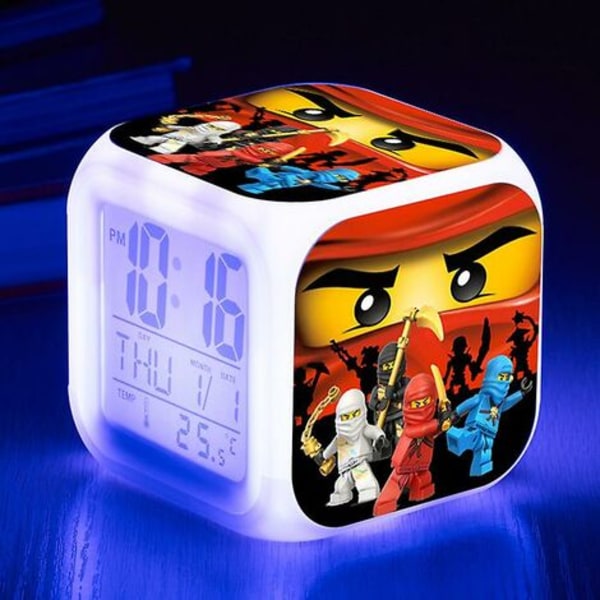 Ninjago Kids Cartoon Alarm Clock Led Digital Väckarklocka Style 3 Coscelia Ninjago