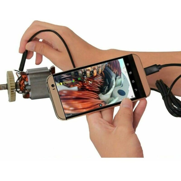 Endoscope USB 720p Caméra Endoscopique Sonde Étanche Ip67 De 5,5mm Caméras D'inspection Câble Semi-rigide De 5m Avec 6 Led, Type-C kompatibel