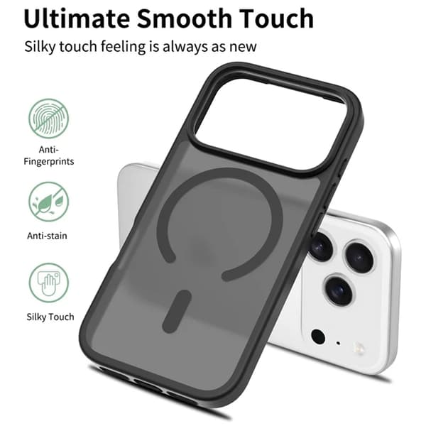 BOOM Mobilcover til iPhone 17 Pro MagSafe TPU Ramme Akryl - Sort Sort