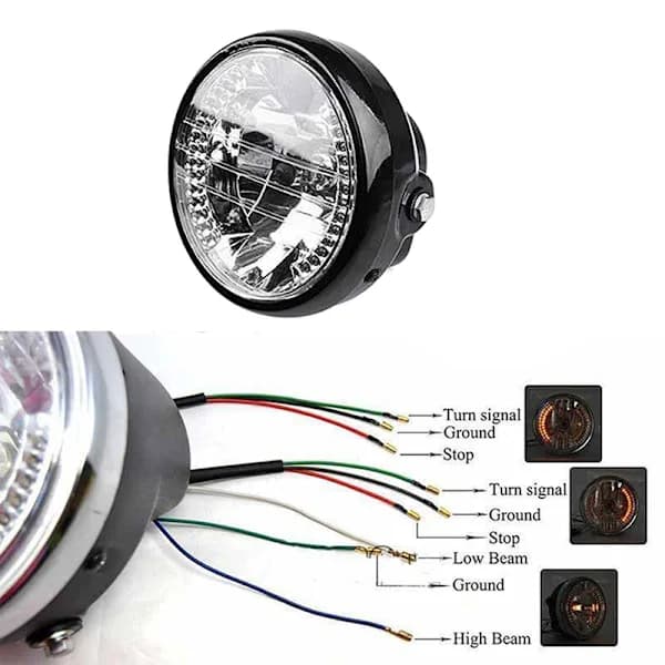Universal 7 tommer motorcykel forlygte LED blinklys