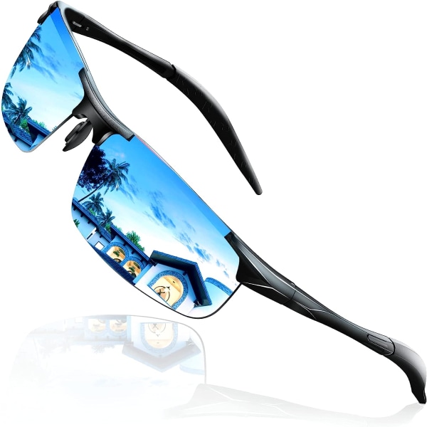 Sonnenbrille Herren Sportbrille Damen Polarisiert Verspiegelt Retro Fahren Fahrerbrille UV400 Schutz für Autofahren Reisen Golf Party und Freizeit