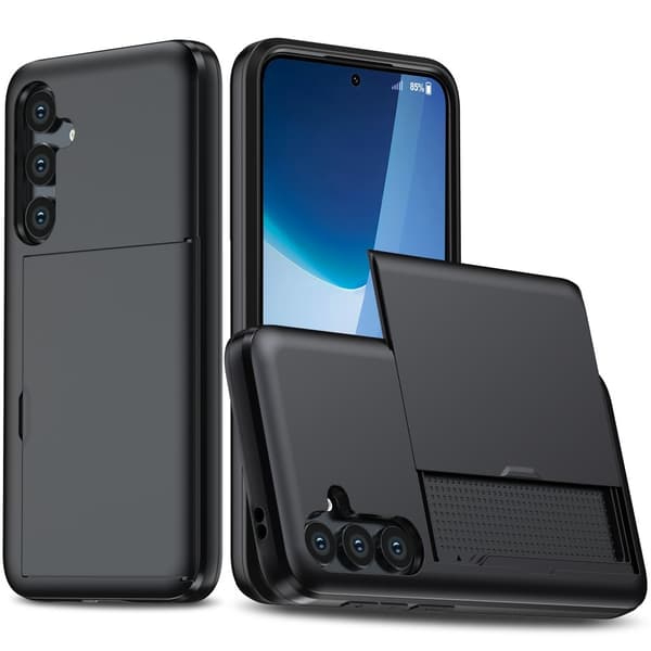 Samsung A56 5G Armor-korttipidikekotelo - Musta Musta