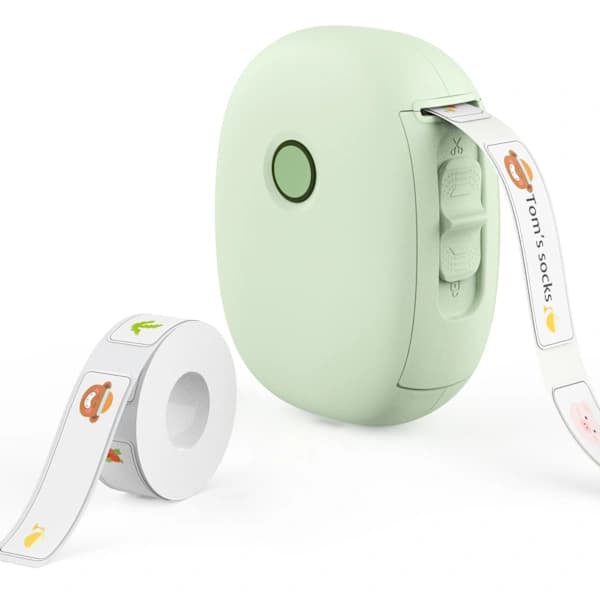 Bluetooth termisk skrivare med 1 rulle etikettpapper (grön)
