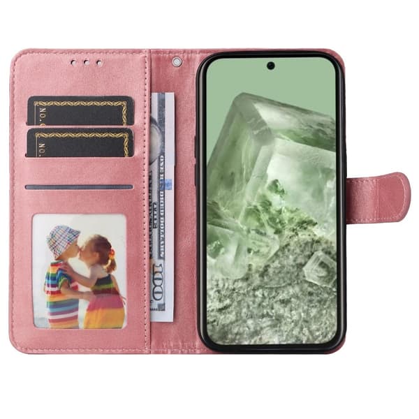 Google Pixel 8a PU læderpung etui - Flere farver tilgængelige, Pink