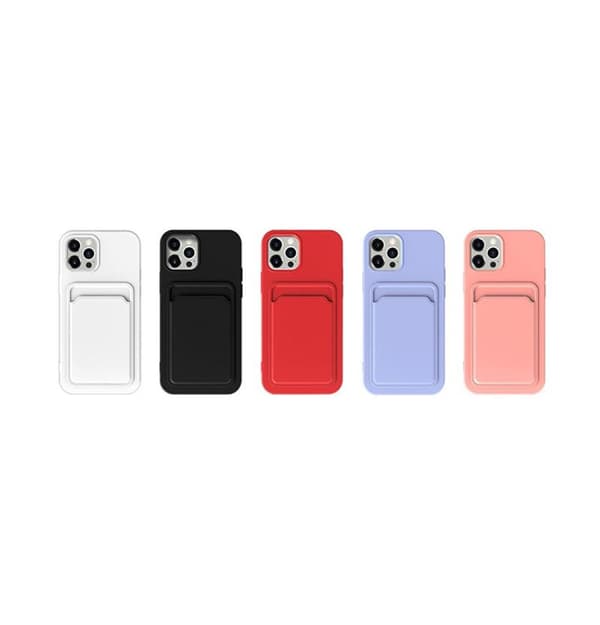 iPhone 13 silikonskyddsfodral med SIM-kortplats - Rosa