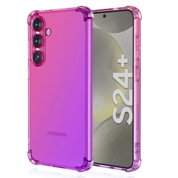 S24 Plus - Gradient Kudde TPU Skyddsfodral Rosa/Lila