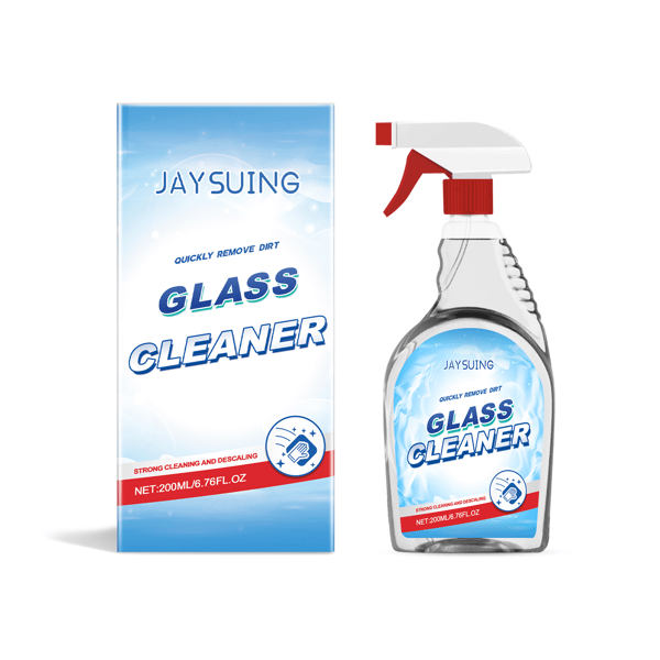 Glasrens til hjemmebrug, pletfjerner og rengøringsmiddel til brusebade og badekar.