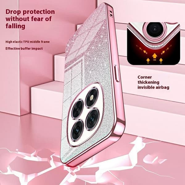 Xiaomi Redmi Note 14 Pro 5G Galvaniserat Glitter Mobilskal - Guld
