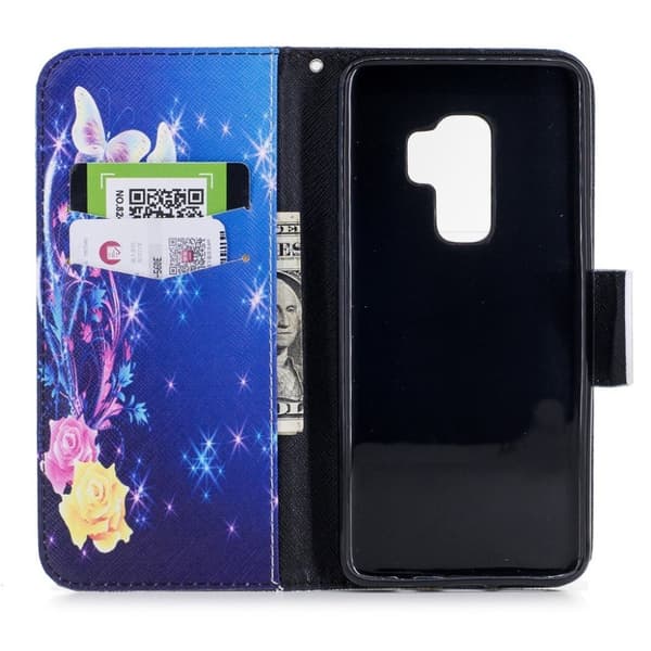 Perhonen nahkainen Samsung Galaxy S9 Plus -kotelo - Monivärinen
