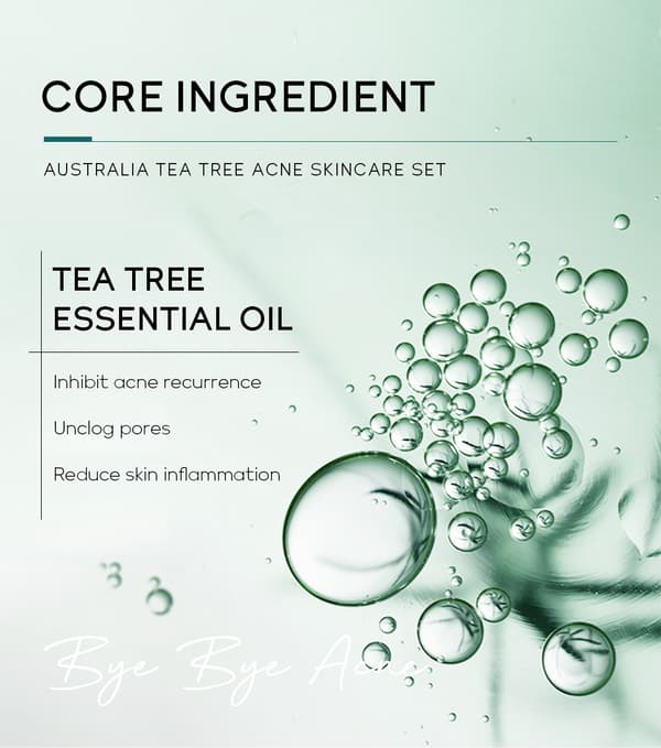 Australsk Tea Tree 5-delt Ansigtsplejesæt (OEM) - Rens, Creme, Toner, Serum
