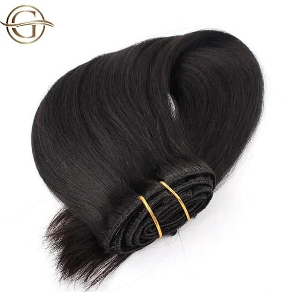 6-delt sæt Clip-on hair extensions 1# Sort - 60 cm