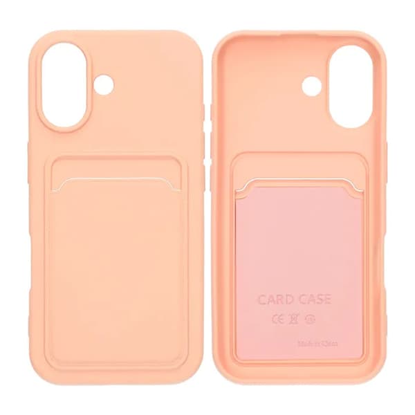 Silikonmobildeksel med kortholder til iPhone 17 - Rosa