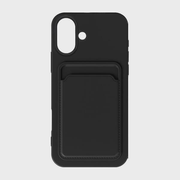 Silikonskal med SIM-kortplats för iPhone 16 - Svart