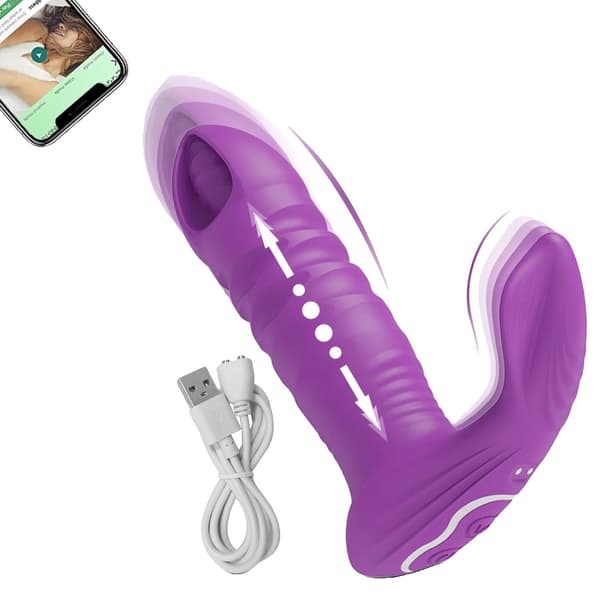 Bluetooth app-styrd vibrator, G-punktsstimulering, bärbar design, interaktivt läge, QL009-APP-PU