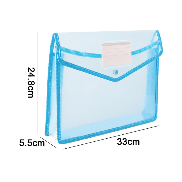 A4 filpåse genomskinlig filväska med stor kapacitet med visitkorts tredimensionell kantpåse