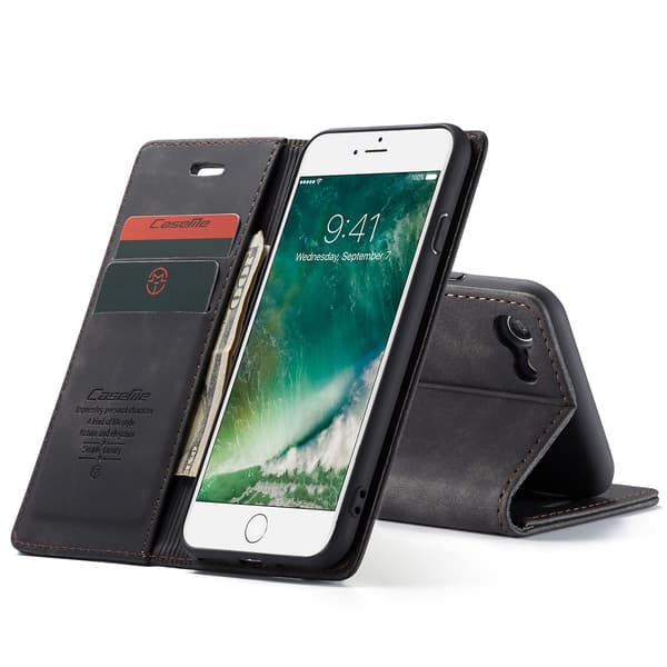 CaseMe pung etui, iPhone 8, sort