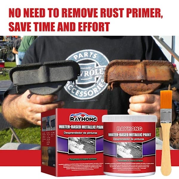 Tre 100 ml flasker bilchassis rustfjerner, vandbaseret primer, metaloverflade rustfjerner, vejrbestandig og holdbar rustfjerner.