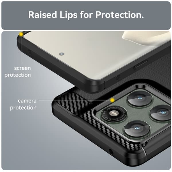 Motorola Edge 60 Pro 5G Armor Carbon Cover - Flere farver Sort