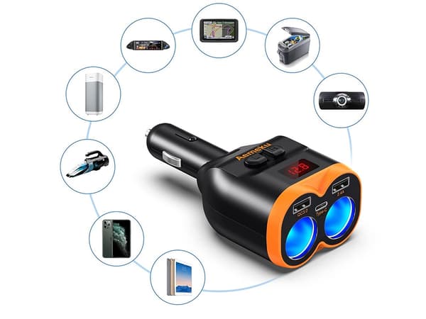 Cigarettestik Splitter 12-24v - USB-C