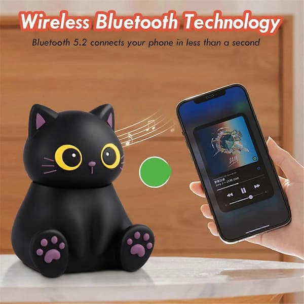 Mini söpö eläin Bluetooth-kaiutin langaton Bluetooth 5.2 -kaiutin MP3-musiikkisoitin puhelintelineellä Kissa