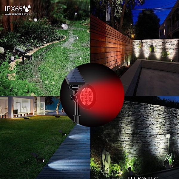 7 LED solcells Halloween strålkastare utomhus, 180° justerbara automatiska lampor, vattentät för trädgårdslandskap
