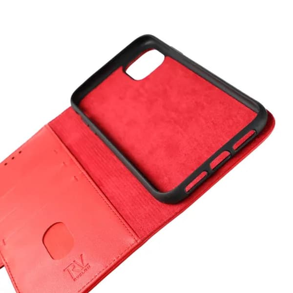 iPhone 11 Plånboksfodral Läder Rvelon - Röd Röd