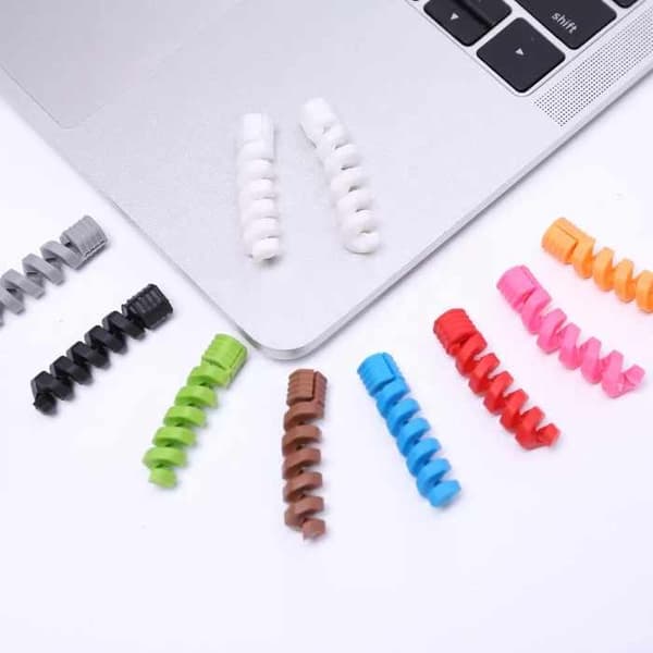 4-pack - Kabelskyddsspiral - Olika färger Grön