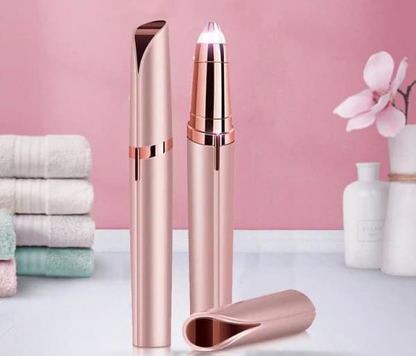 Trimmer med LED för ögonbryn/näshår/ansiktshår/bikini Roséguld