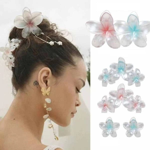 Frangipani Hårspenne Blomst Hårnål BLÅ 8CM blå 8cm