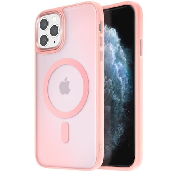 MagSafe-deksel til iPhone 11 Pro Matt Frostet Bakside Rosa Kontur Rosa